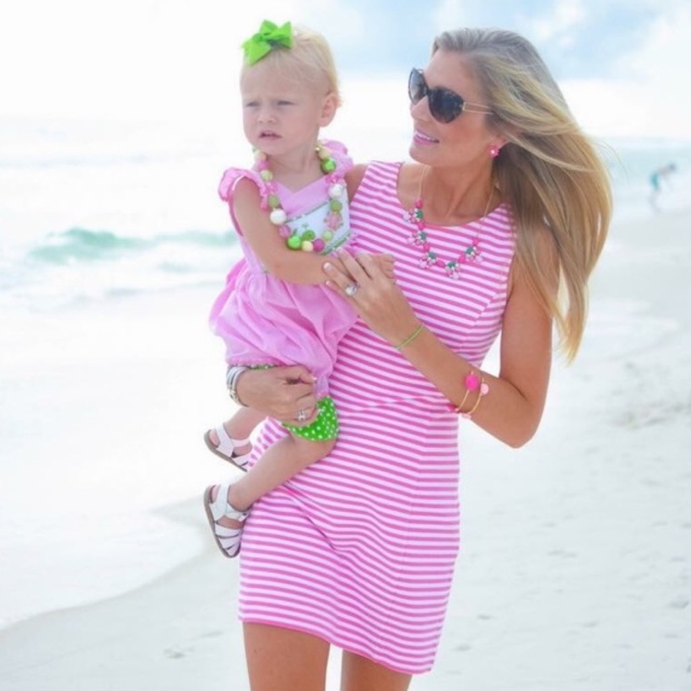 Lilly Pulitzer Pink White Striped‎ Shift Dress